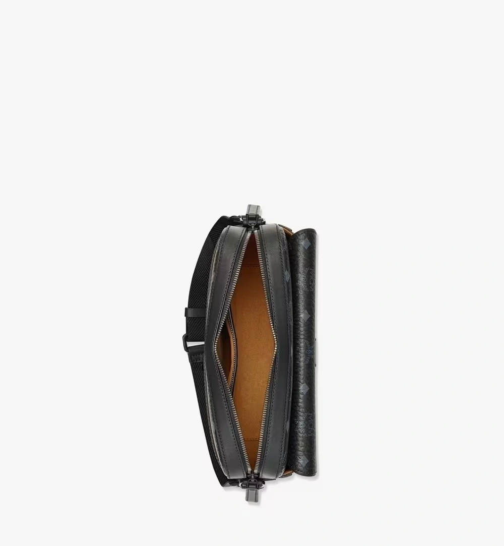 Medium Aren Messenger Bag in Visetos Black