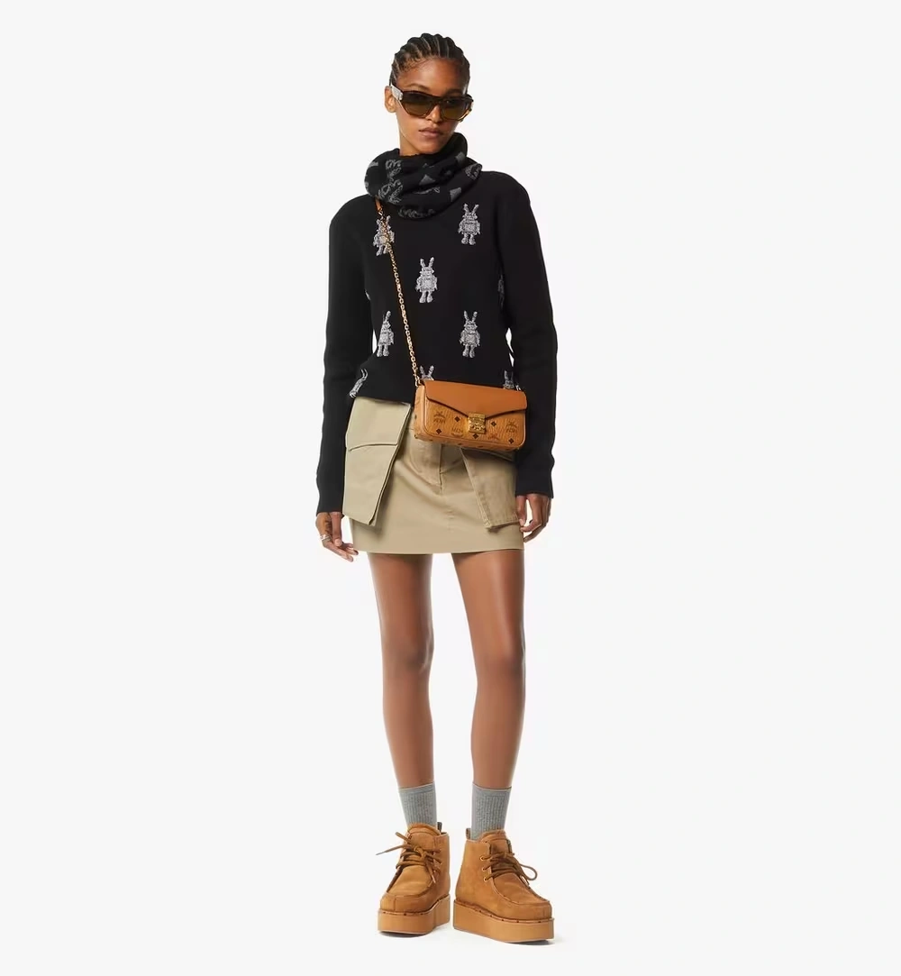 Mini Tracy Crossbody in Visetos Leather Mix Cognac