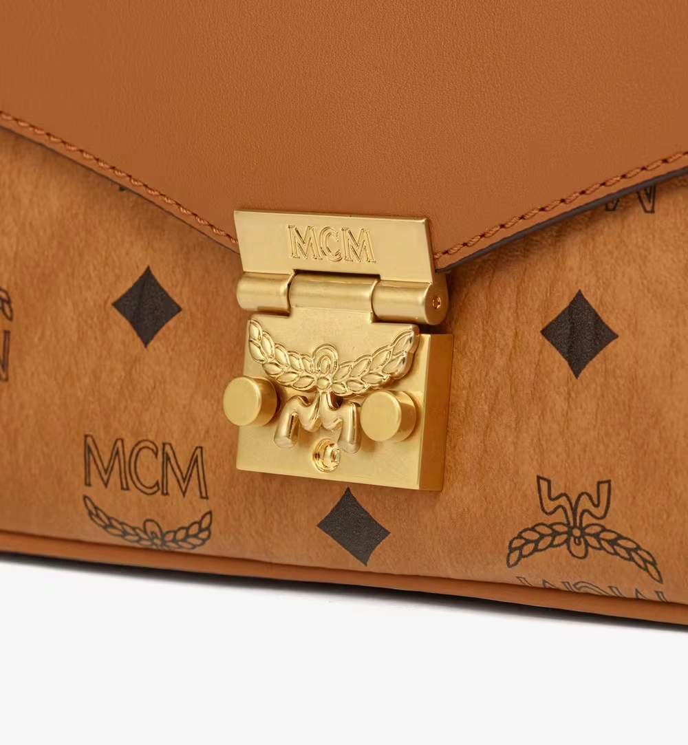 Mini Tracy Crossbody in Visetos Leather Mix Cognac