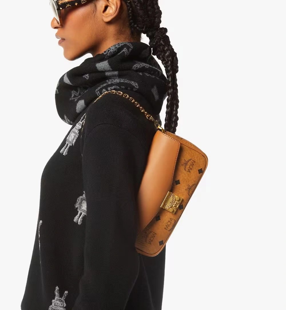 Mini Tracy Crossbody in Visetos Leather Mix Cognac