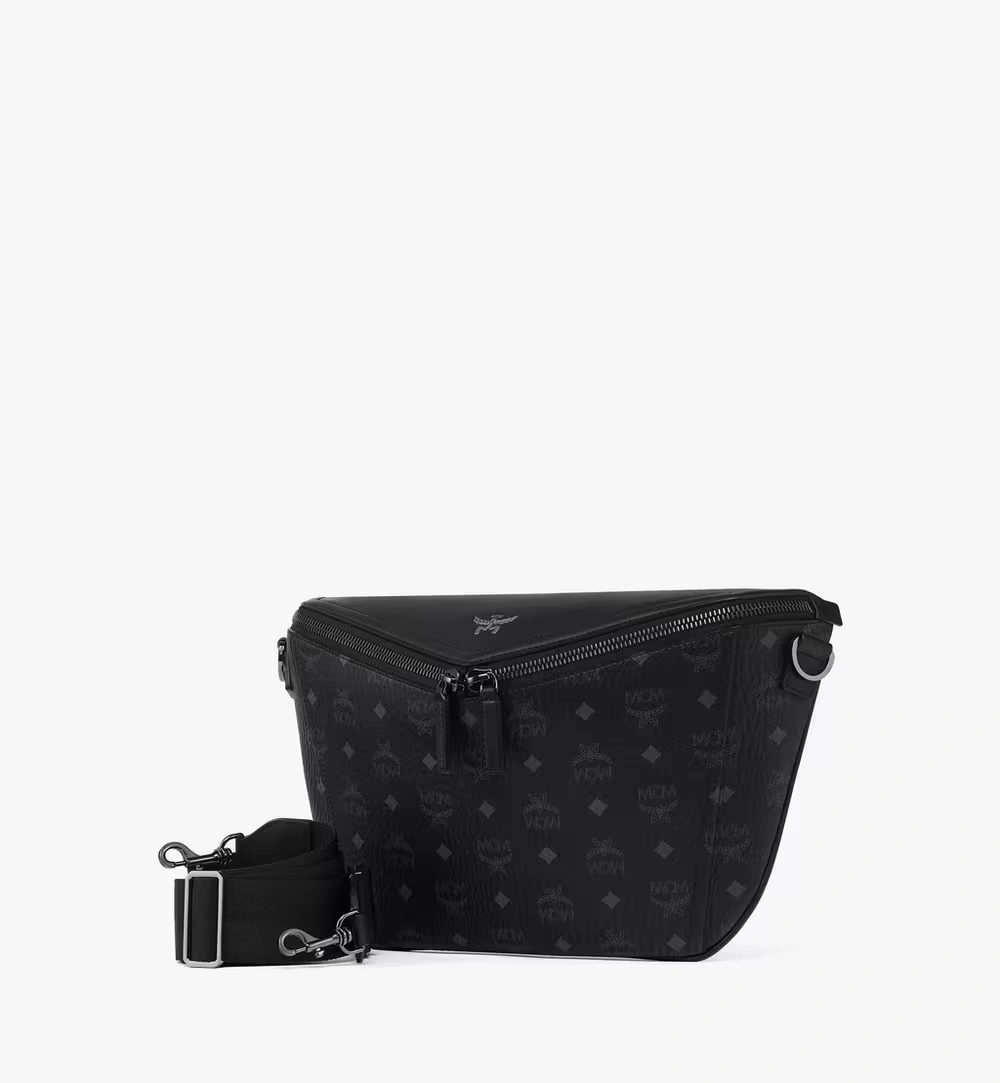 Medium Diamant 3D Crossbody in Visetos Leather Mix Black