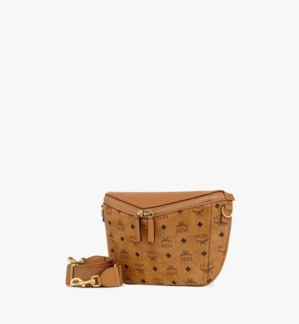 Small Diamant 3D Crossbody in Visetos Leather Mix Cognac