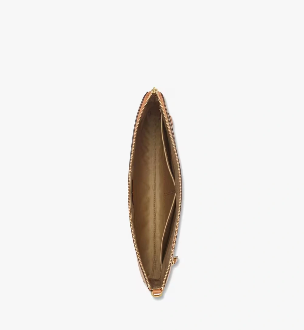 Medium Diamond Wristlet Pouch in Visetos Cognac