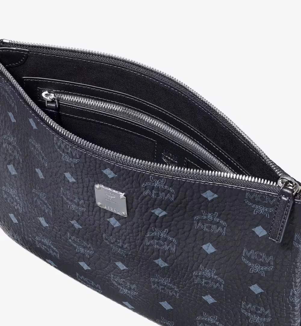 Medium Wristlet Zip Pouch in Visetos Original Black 3 Medium Wristlet Zip Pouch in Visetos Original Black