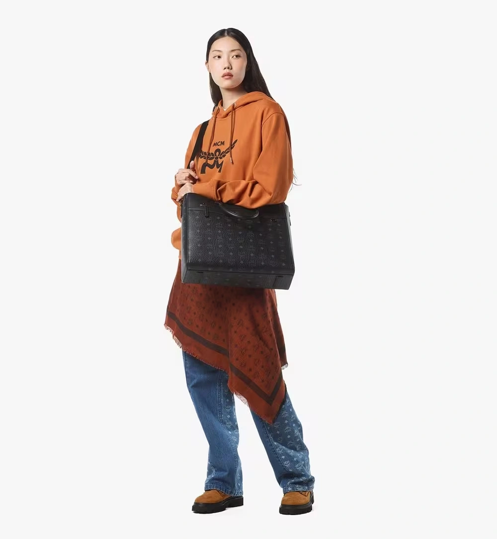 Large Diamond Tote in Visetos Black