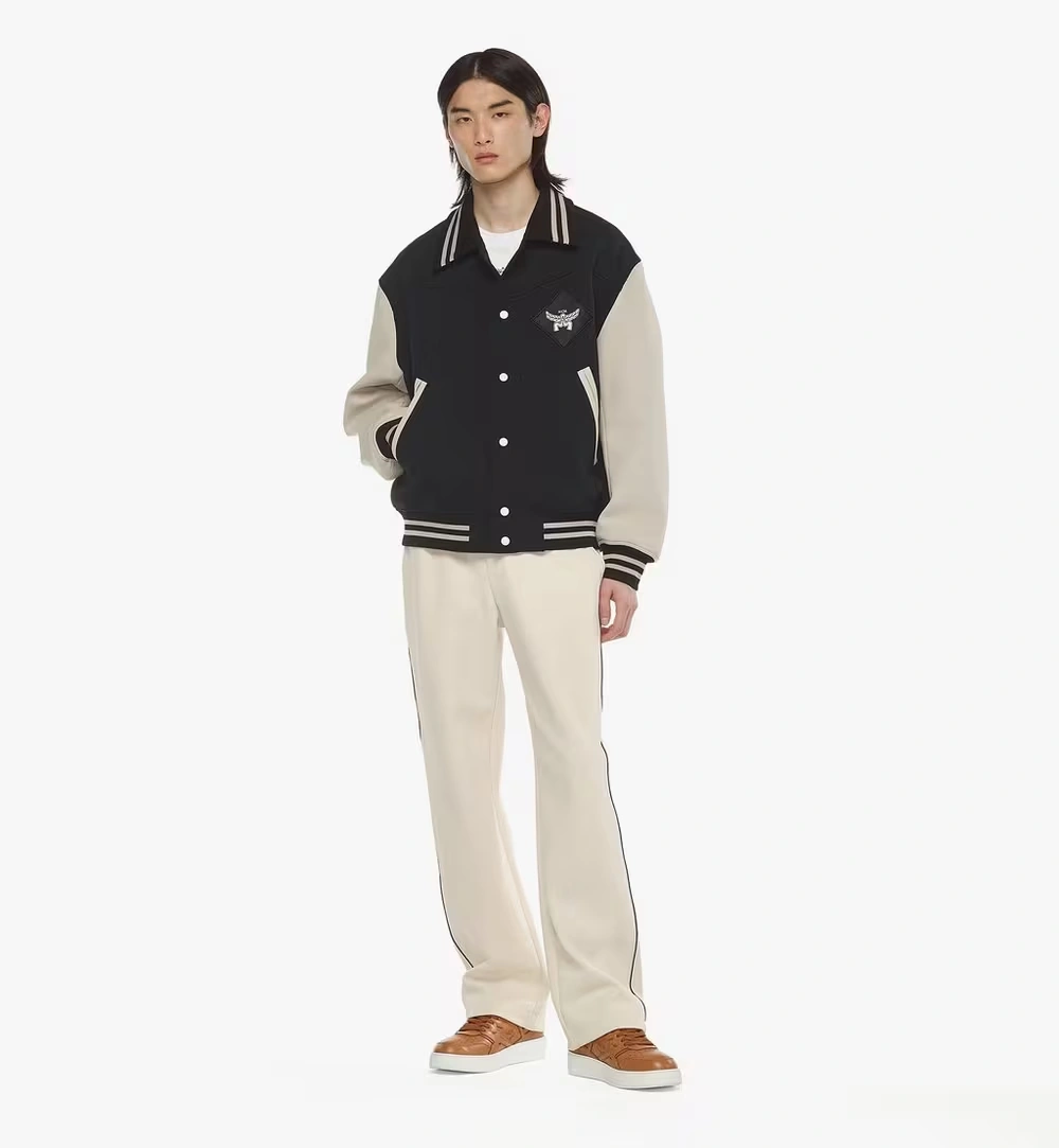 Medium Essential Logo Patch Varsity Jacket Black