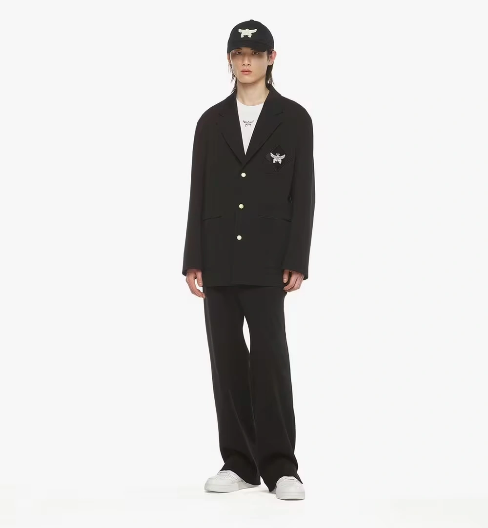 48 IT Logo Patch Ponte Blazer Black