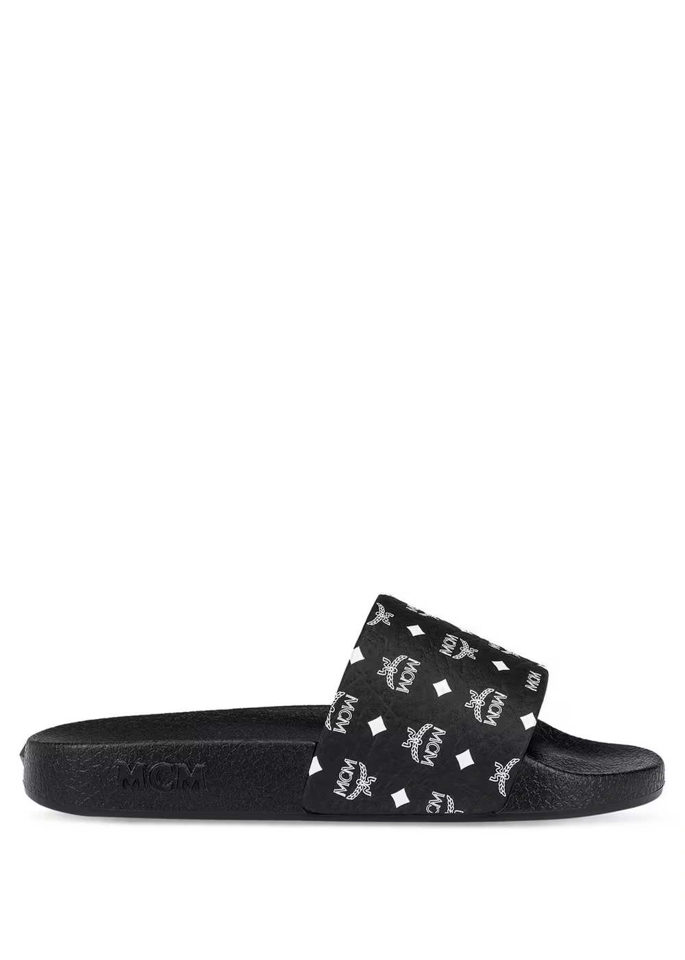 36 IT / W Monogram Print Rubber Slides Black