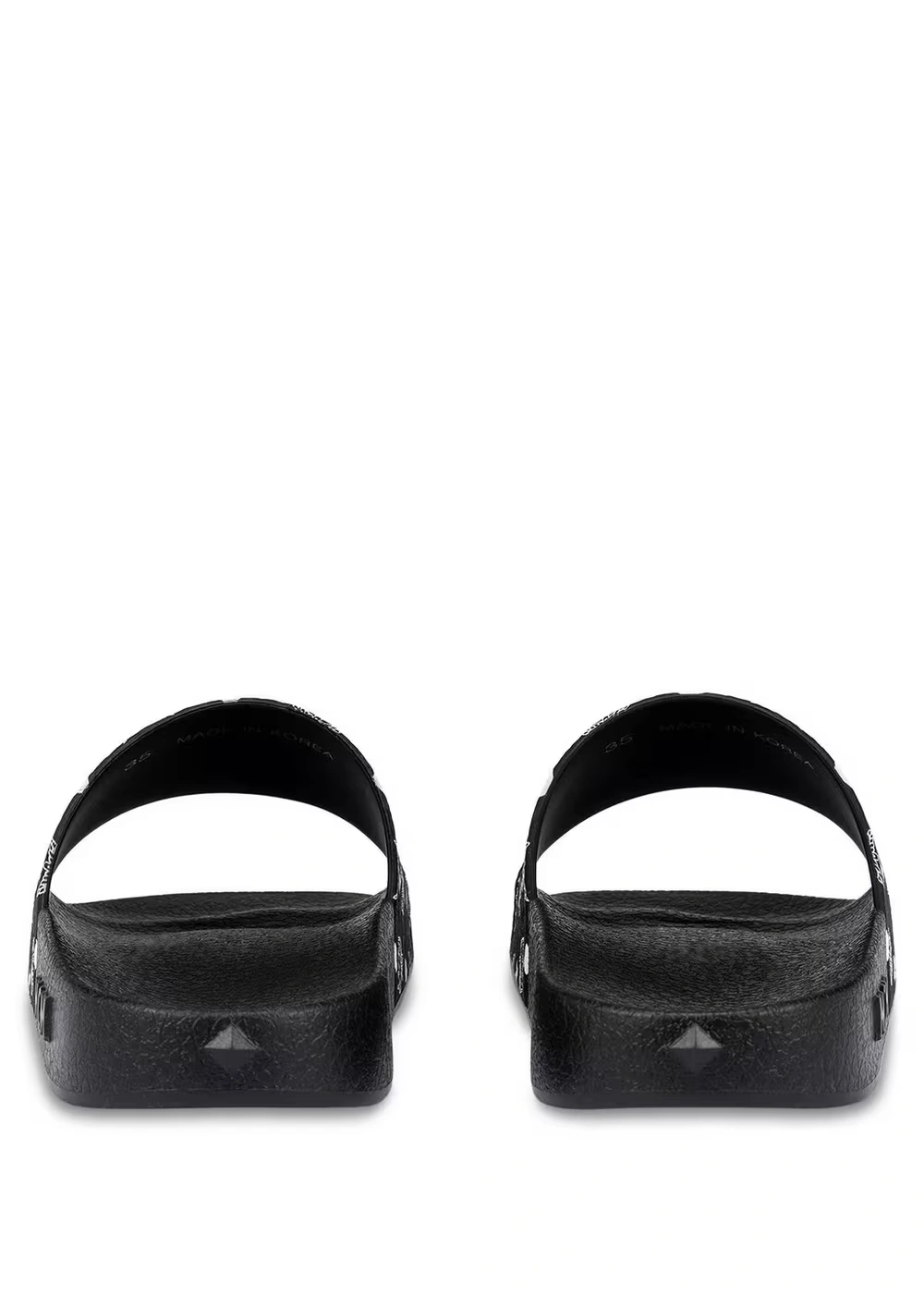 37 IT / W Monogram Print Rubber Slides Black