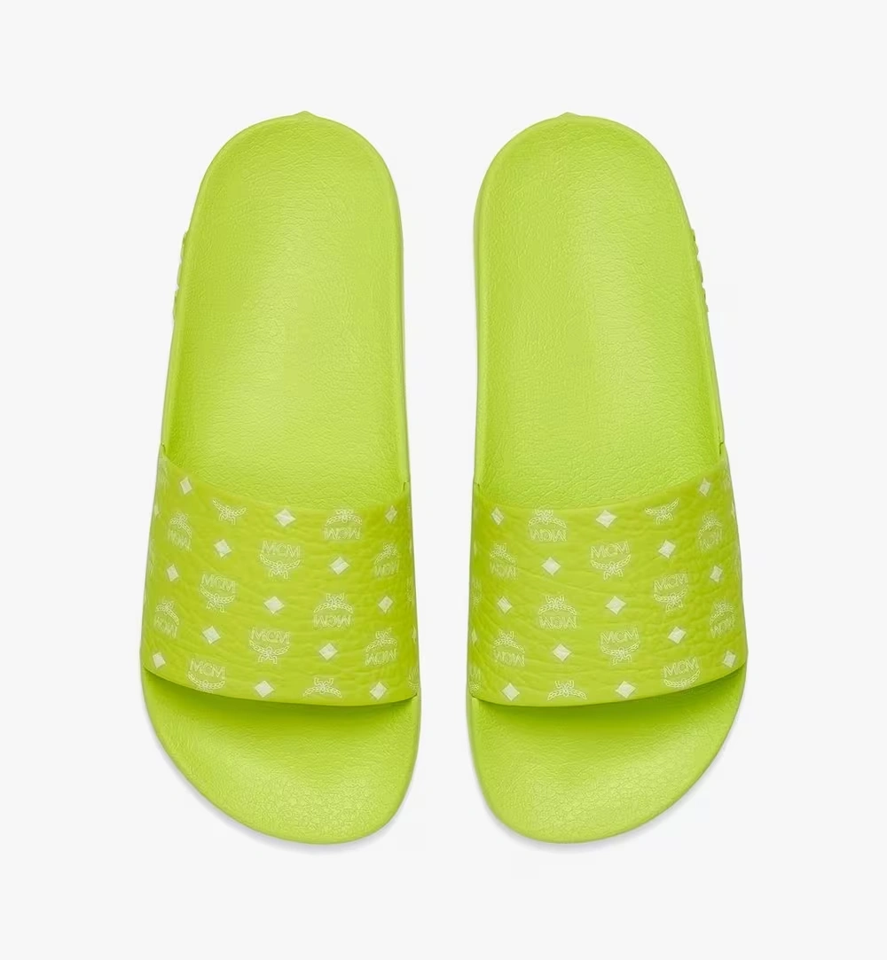 45 IT / M Monogram Print Rubber Slides Green