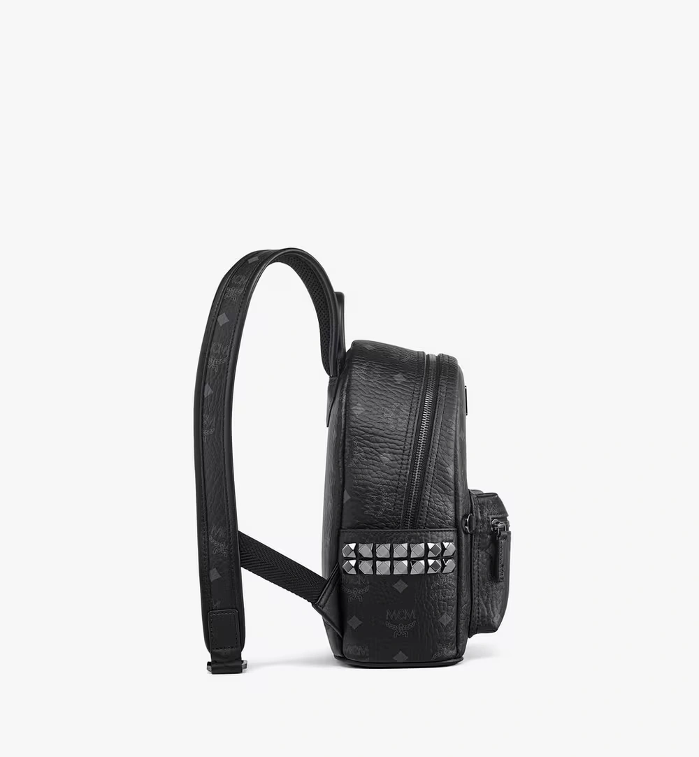 Mini Stark Side Studs Backpack in Visetos Black